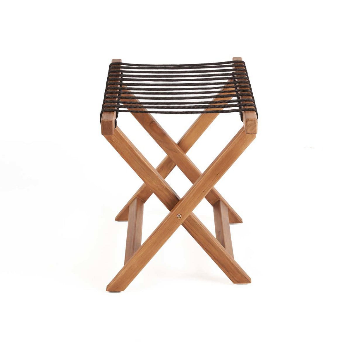 Accueil Pratique – Porte-bagages artisanal en bois et sangles textiles (taille M, pliable)