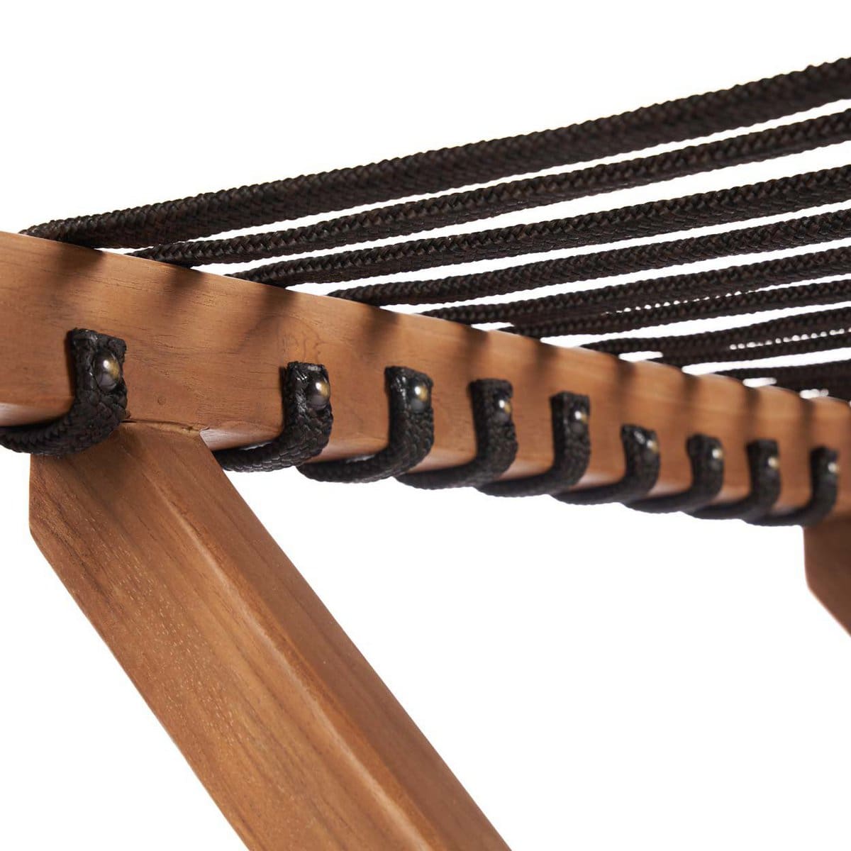 Accueil Pratique – Porte-bagages artisanal en bois et sangles textiles (taille M, pliable)