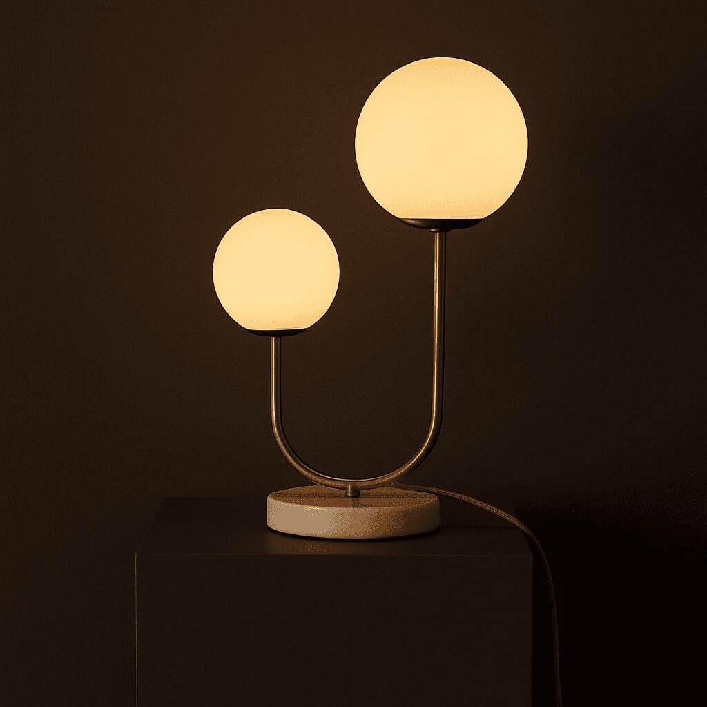 Duo Lumineux – Lampe de table Giorgia en marbre et métal doré, élégance moderne