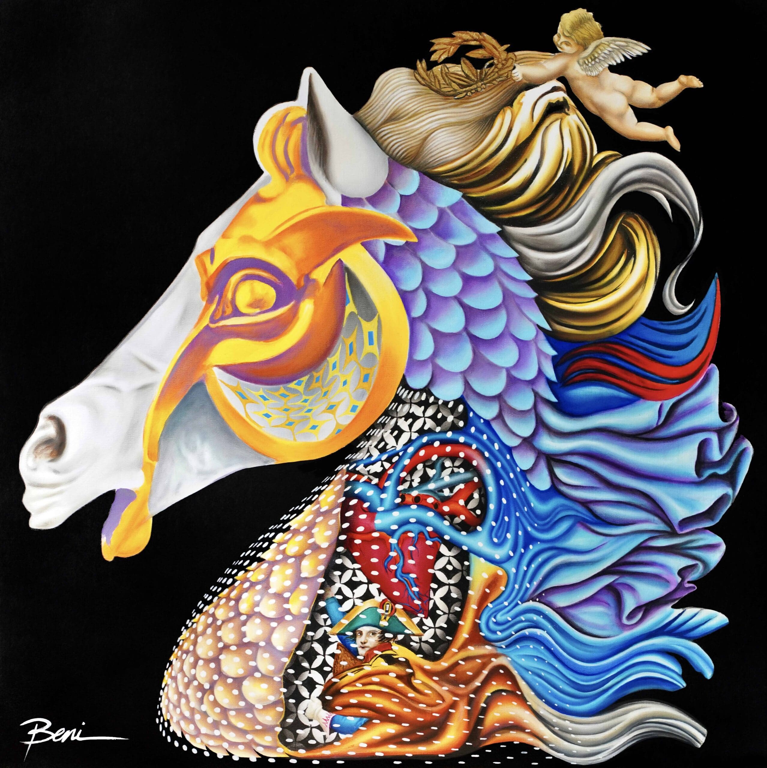 Marengo – Beni oil painting, contemporary allegory of Napoleon (2020)