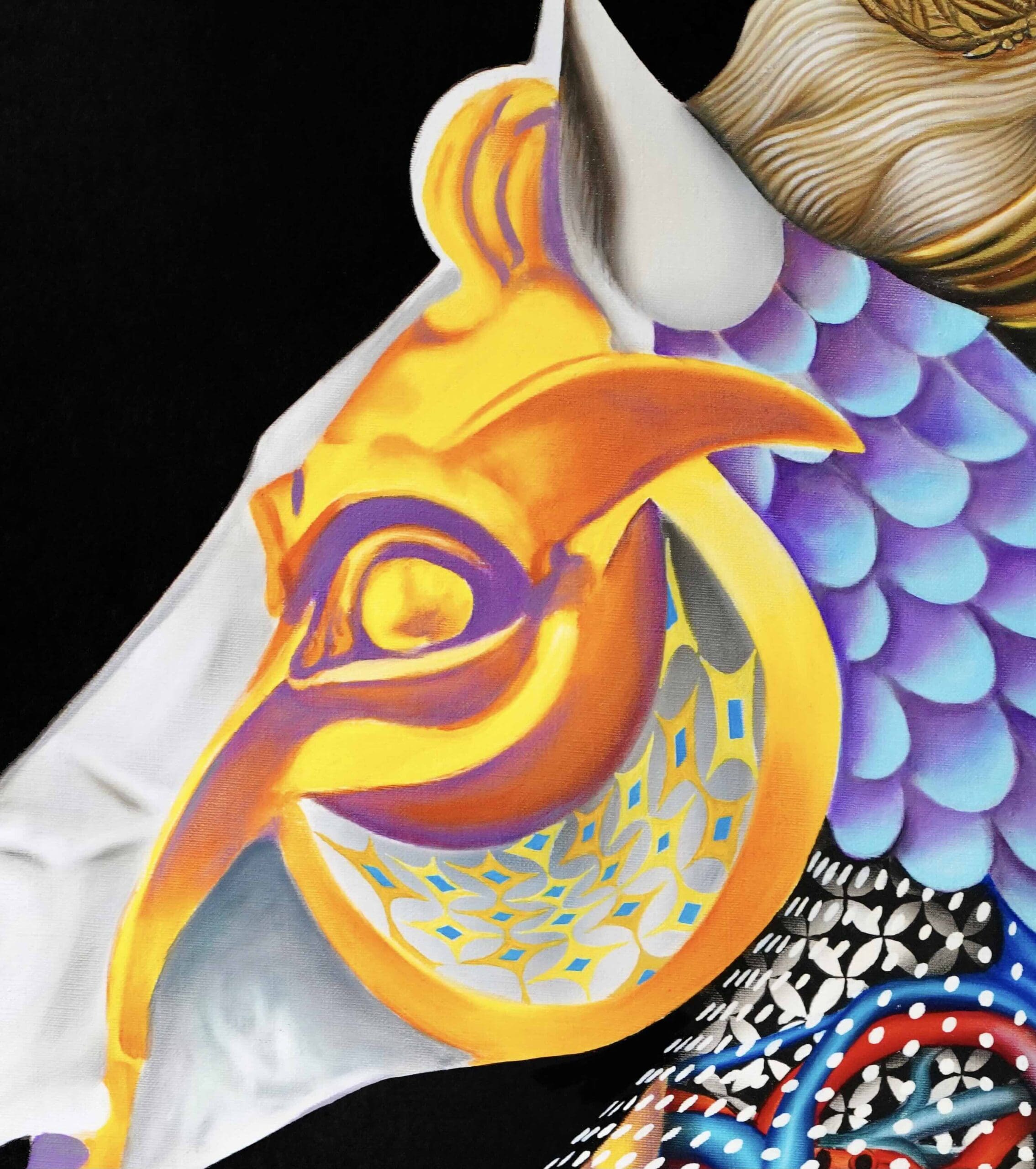 Marengo – Peinture Beni à l’huile, allégorie contemporaine de Napoléon (2020)