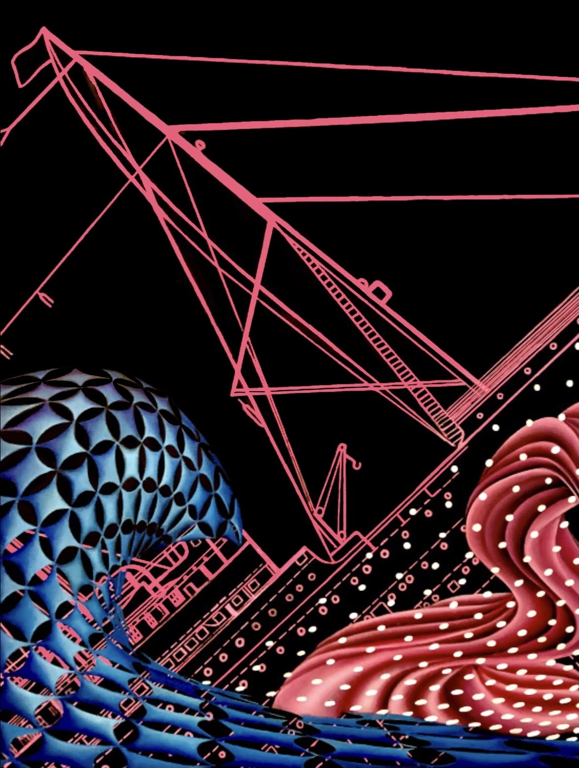 Titanic – Peinture Beni à l’huile et Posca, œuvre unique allégorique (2019)