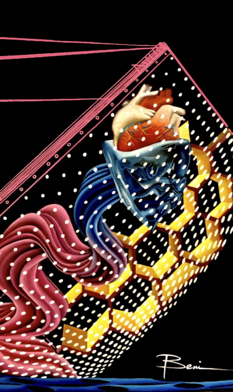 Titanic – Peinture Beni à l’huile et Posca, œuvre unique allégorique (2019)