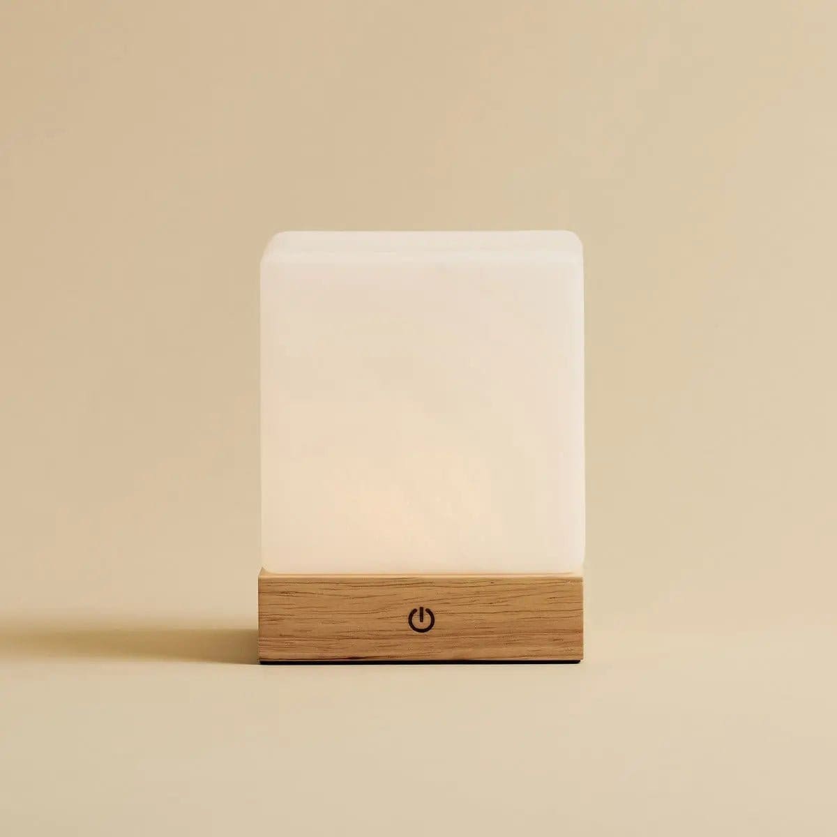 Lumière Nomade – Lampe sans fil YCE en bois clair et verre givré (pièce neuve)