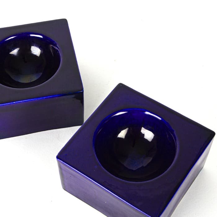 Ettore Sottsass – Vide-poche mod. 444 en céramique bleue, Il Sestante, 1960