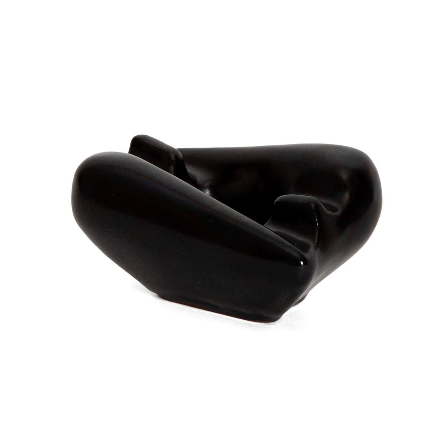 Vide-poche sculptural en céramique noire – Georges Jouve, circa 1950