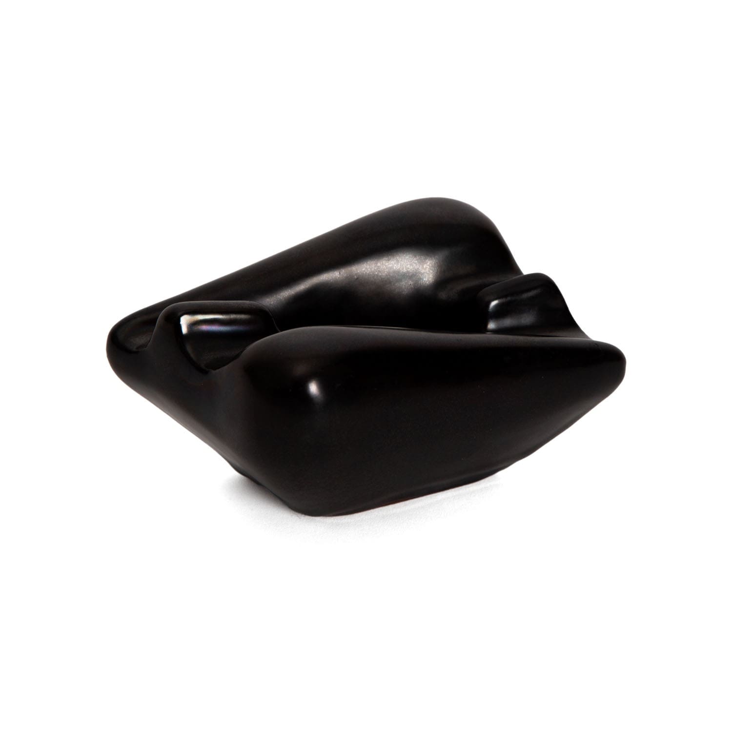 Vide-poche sculptural en céramique noire – Georges Jouve, circa 1950