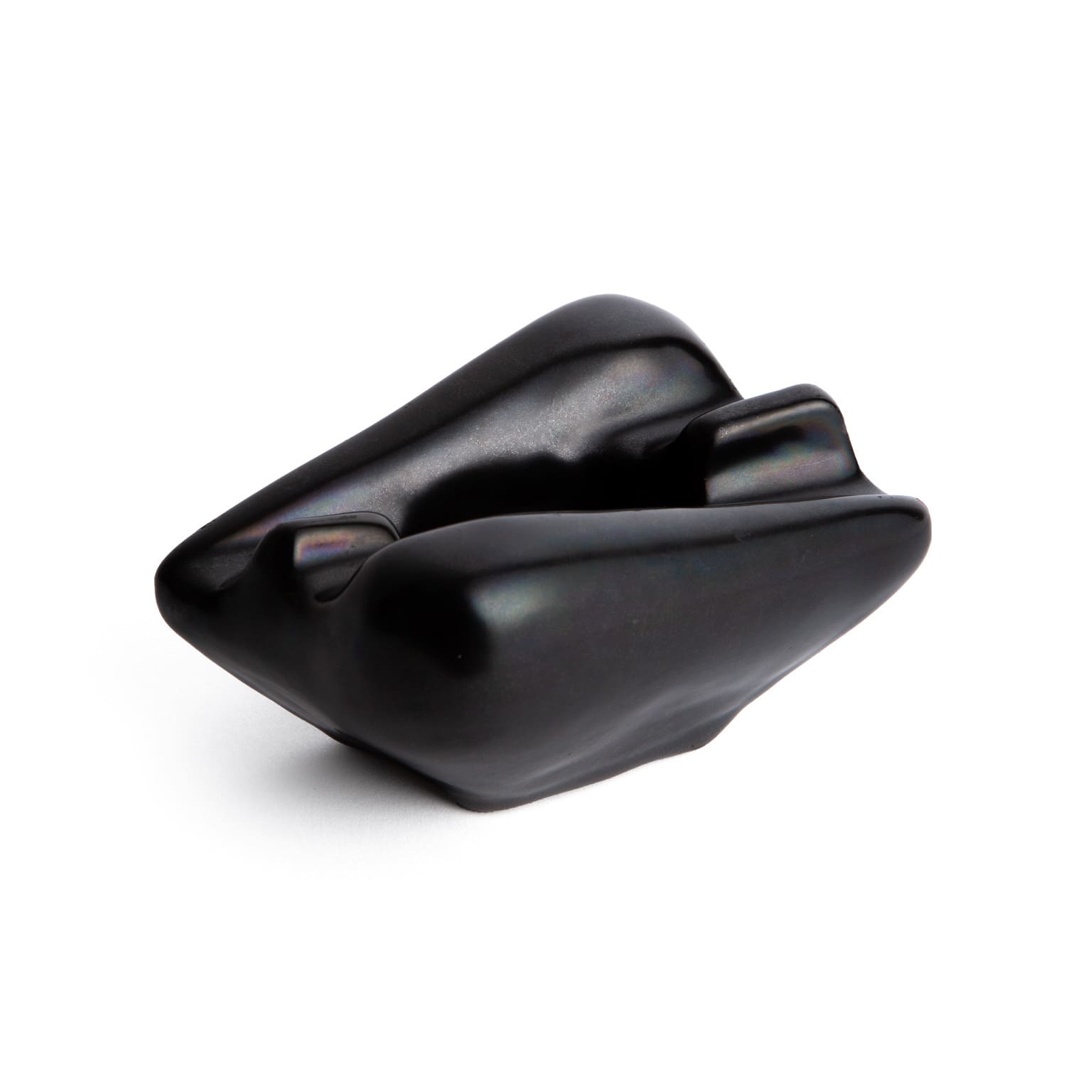 Vide-poche sculptural en céramique noire – Georges Jouve, circa 1950