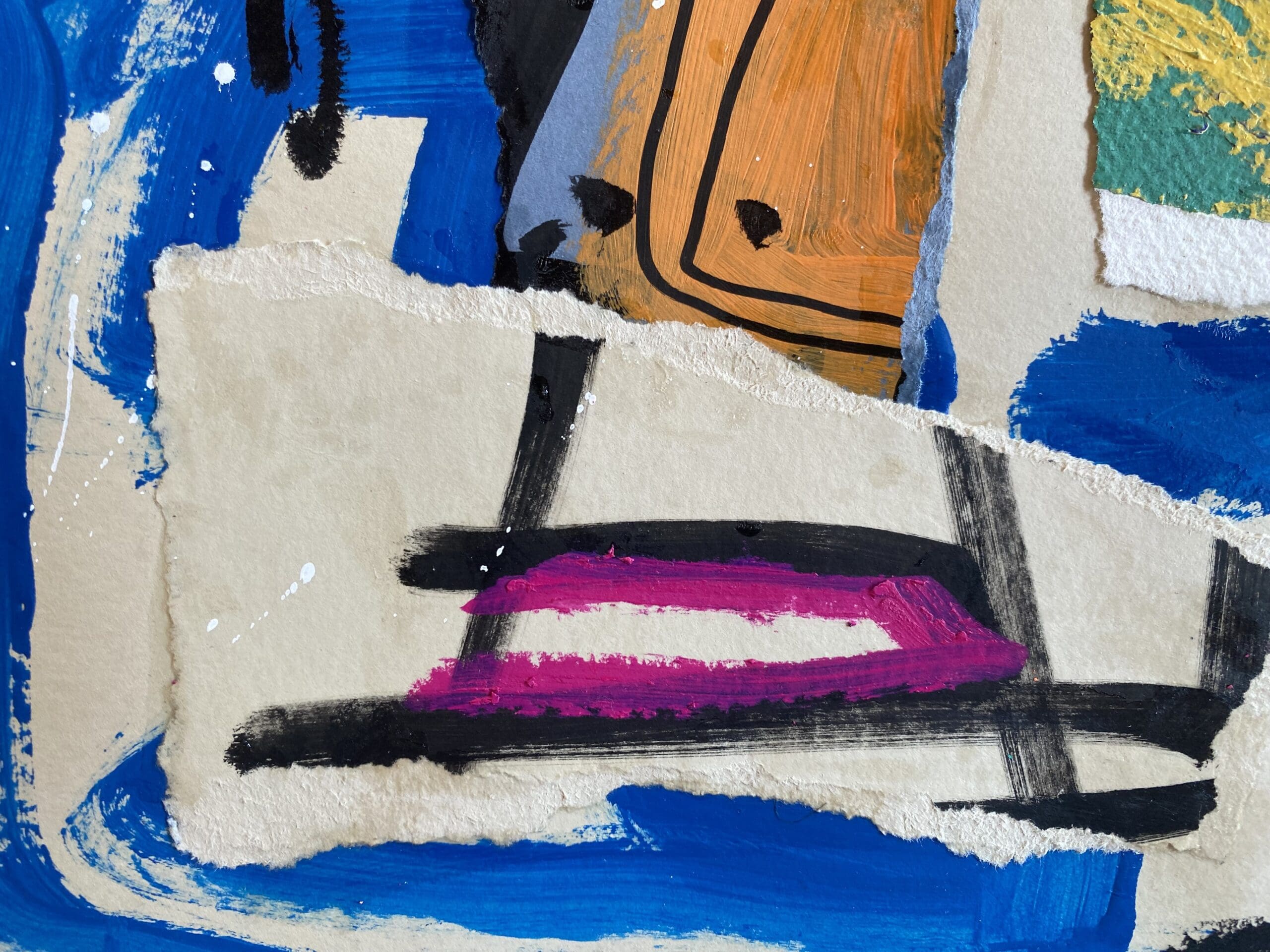 Jazzu – Poésie urbaine (2025) | Tableau original en technique mixte sur papier