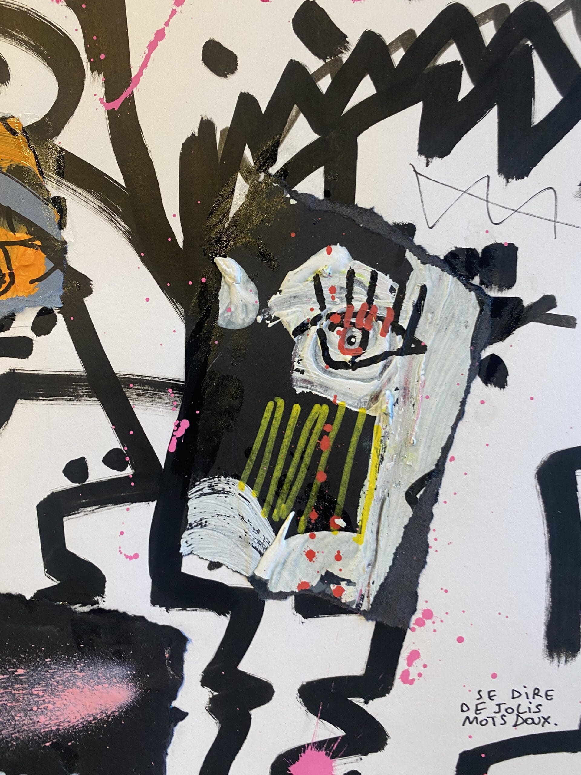Jazzu – Souffler la joie (2025) | Tableau original en techniques mixtes sur papier
