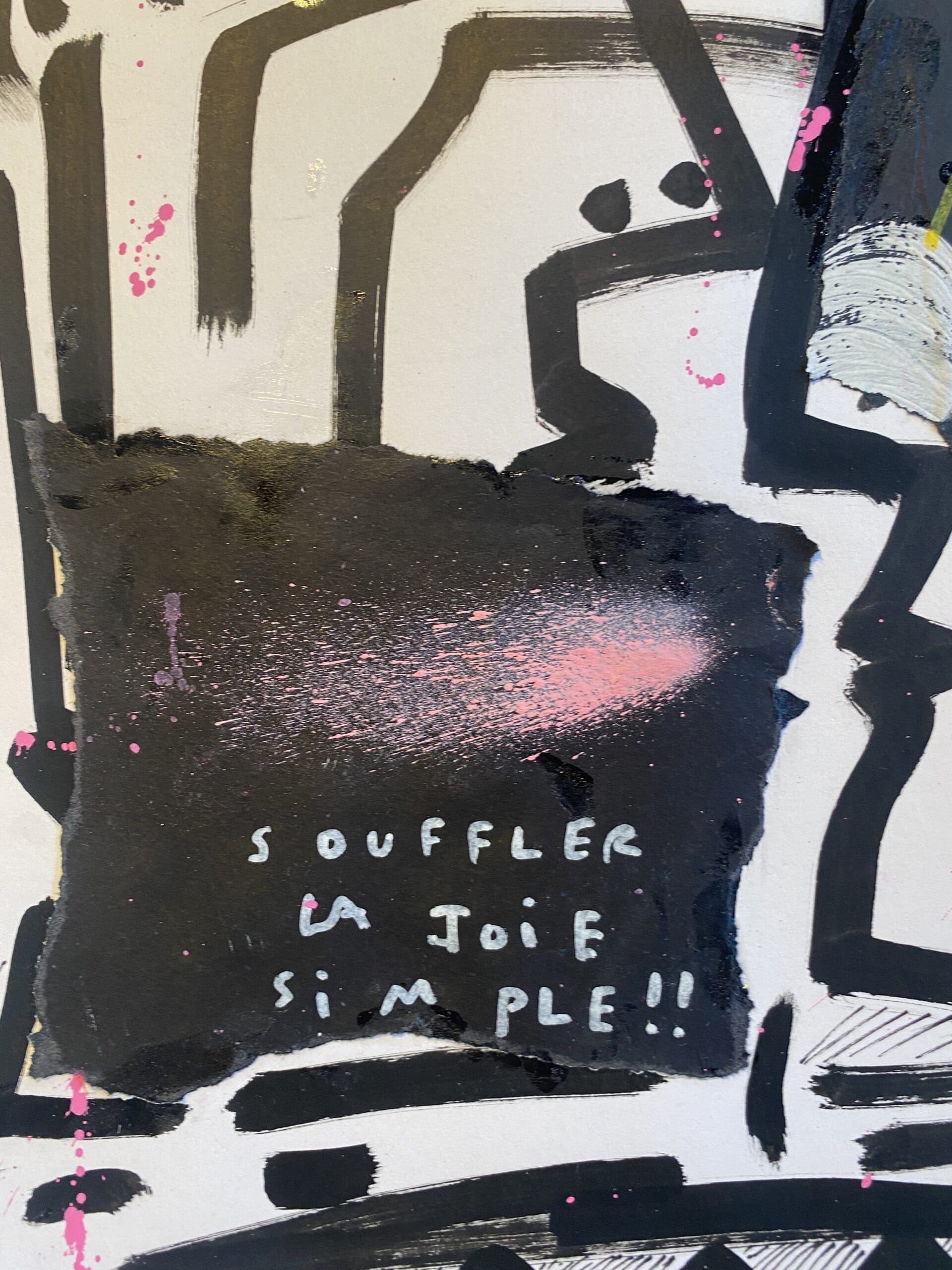 Jazzu – Souffler la joie (2025) | Tableau original en techniques mixtes sur papier
