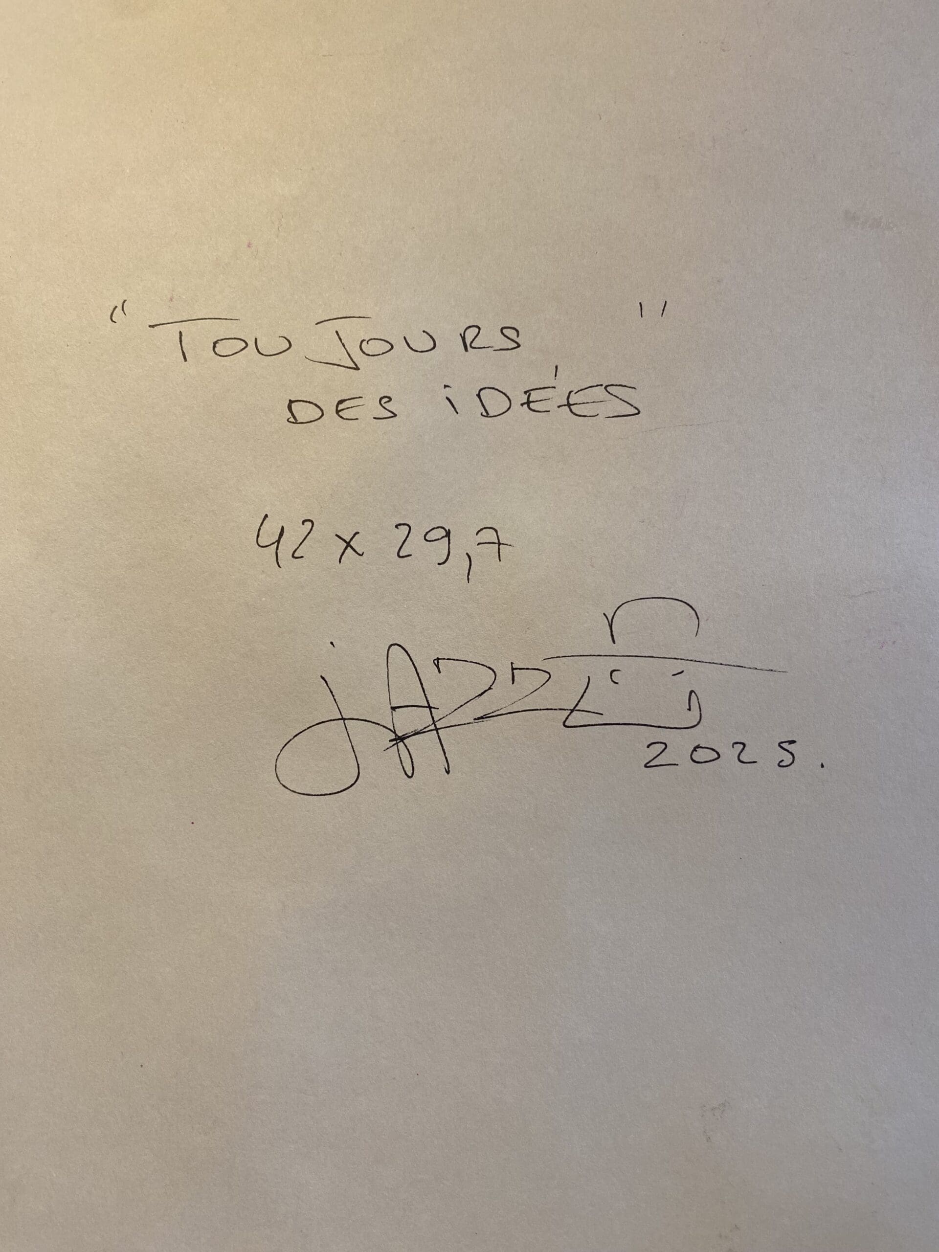 Jazzu – Toujours des idées (2025) | Tableau original en techniques mixtes sur papier
