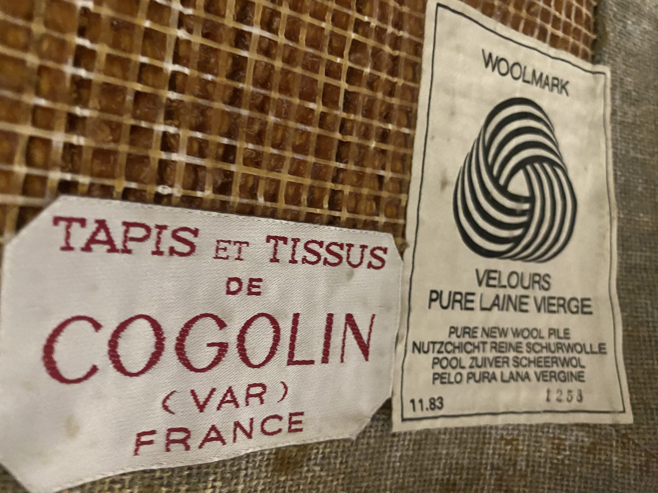 Tapisserie Jean Marais signée – Ateliers de Cogolin, 1965, 100 % laine vierge
