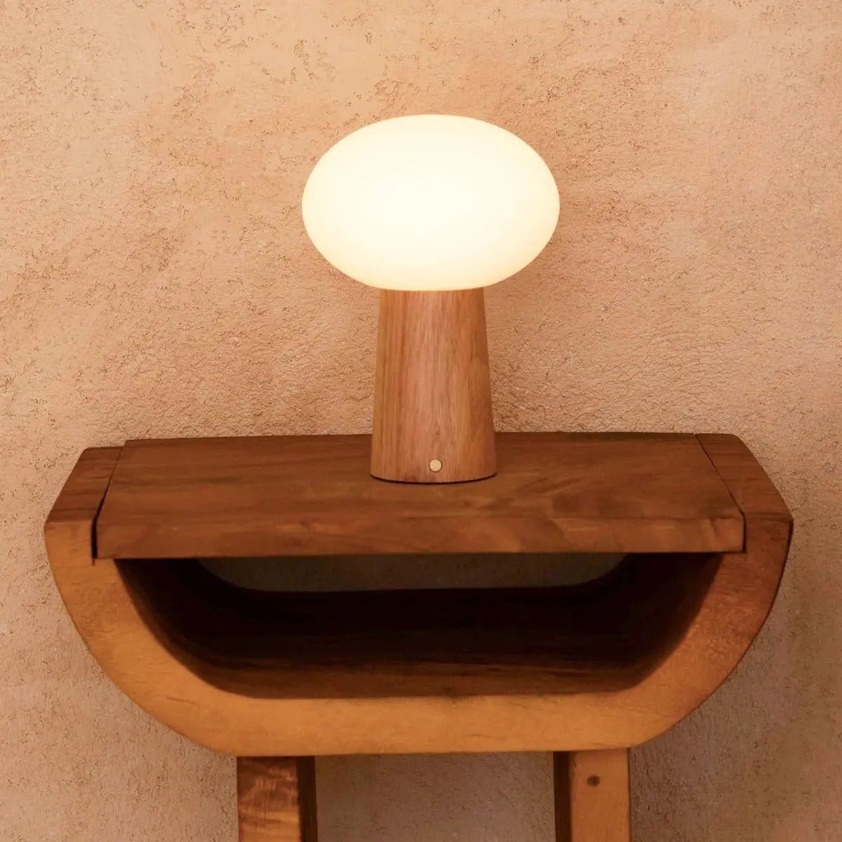 Lampe de table sans fil en bois et verre givré – Modèle Maximum, création neuve