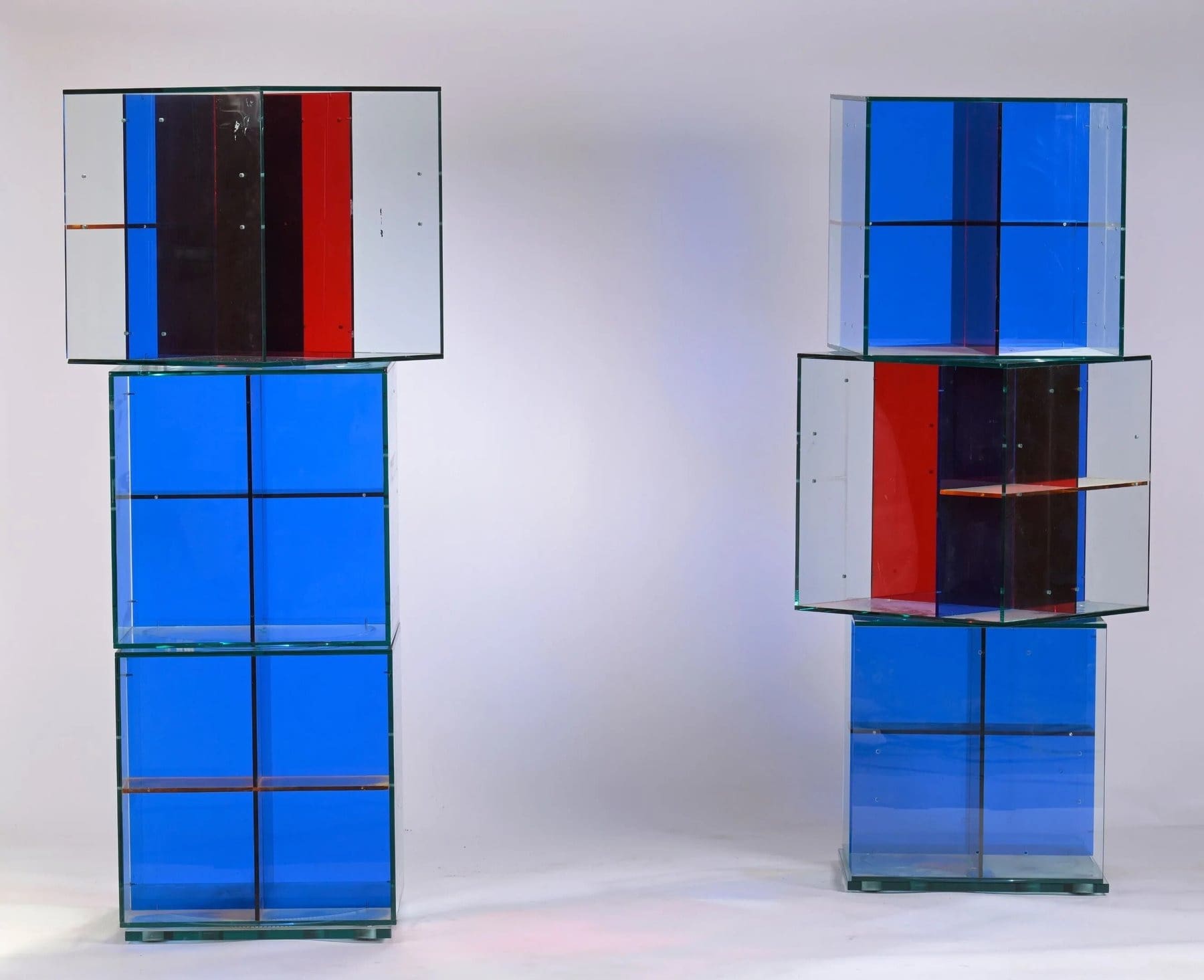 Bibliothèques Compact de Jean Nouvel pour Zeritalia – Verre & Plexiglass – 1999 (lot de 2)