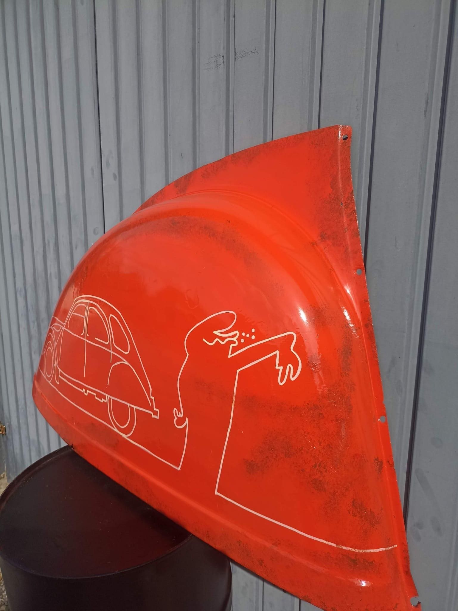 Aile 2CV peinte – Œuvre unique « Linea & 2CV » par Vinc (2021)