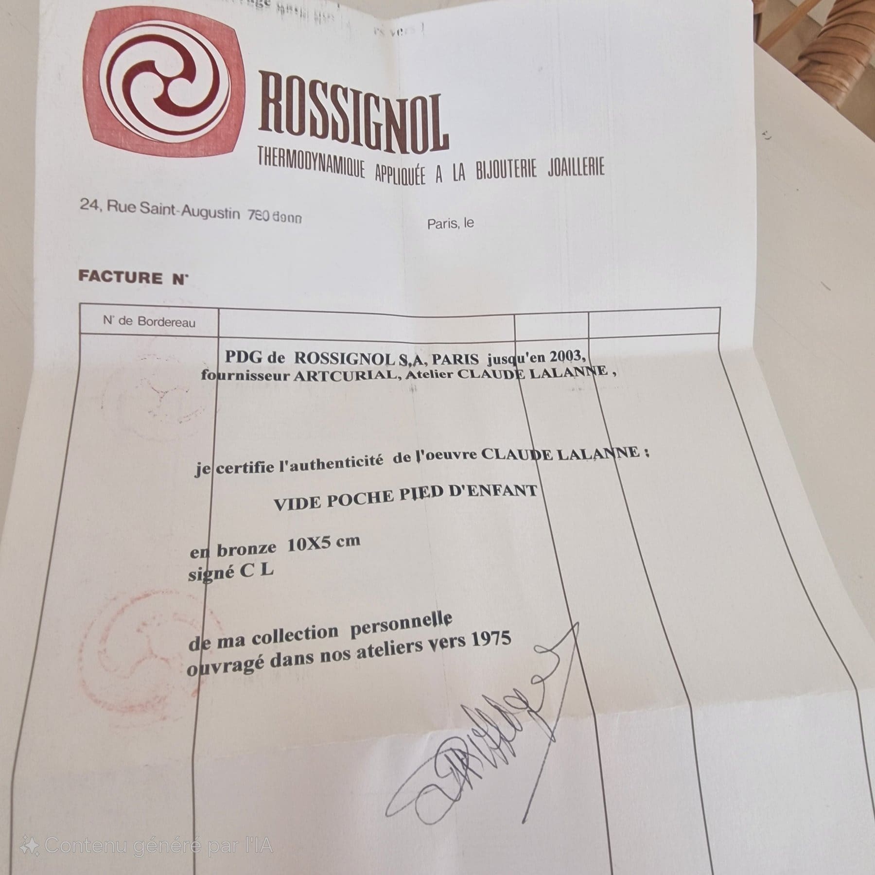 Claude Lalanne – Vide-poche « Pied d’enfant » en bronze doré, circa 1975