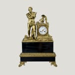 Pendule Empire en bronze doré et patiné – Spartacus d&rsquo;après Foyatier, France