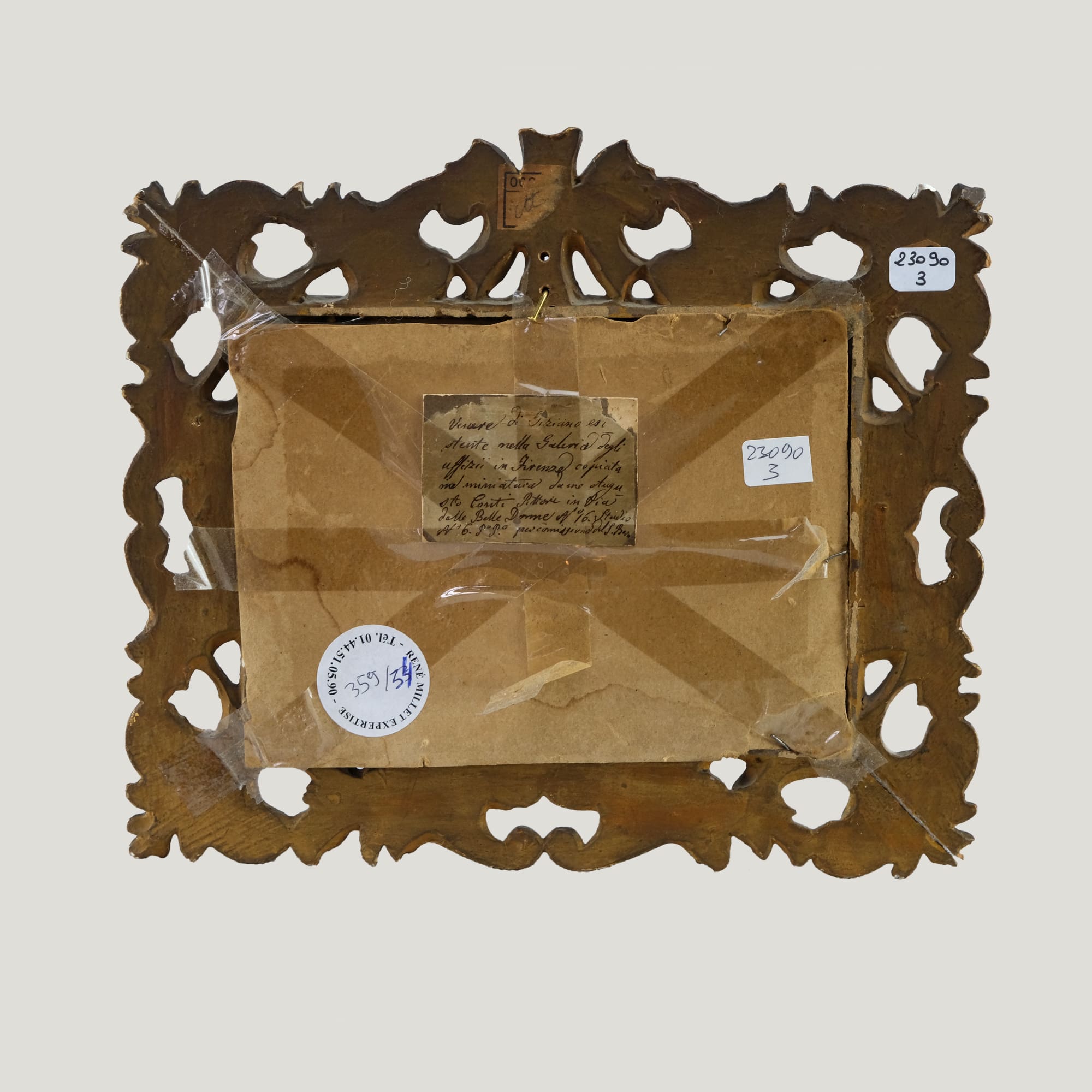 Vénus d’Urbino miniature, 1864 – Gouache signée d’après Titien