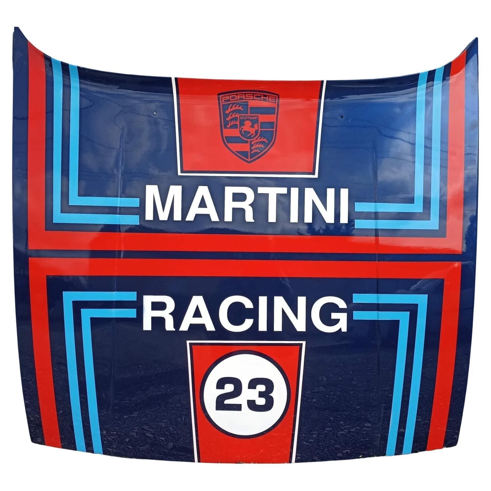 Capot Porsche peint – Œuvre unique « Martini Racing » par Vinc (2023)