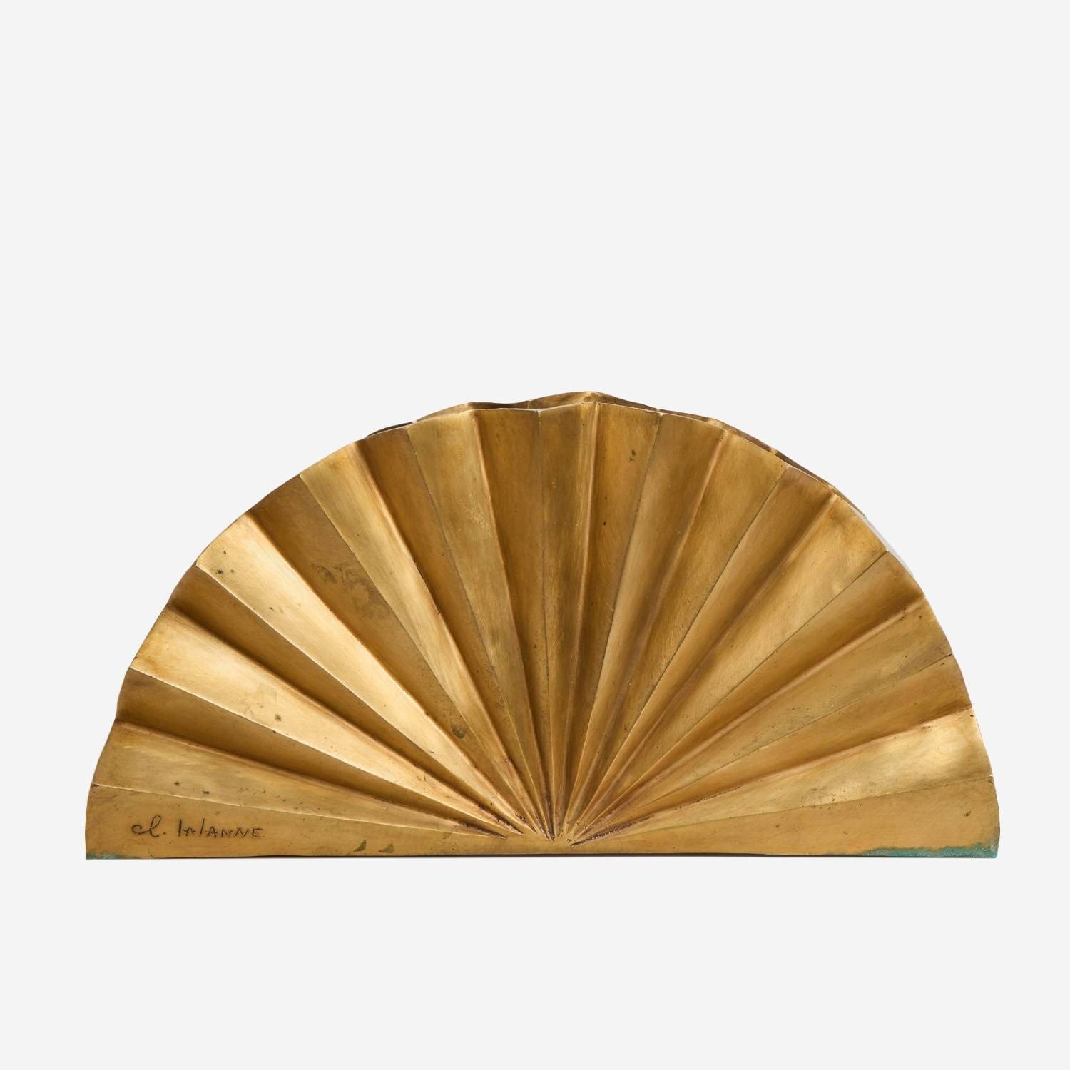 Vase Claude Lalanne Éventail en bronze doré, circa 1980