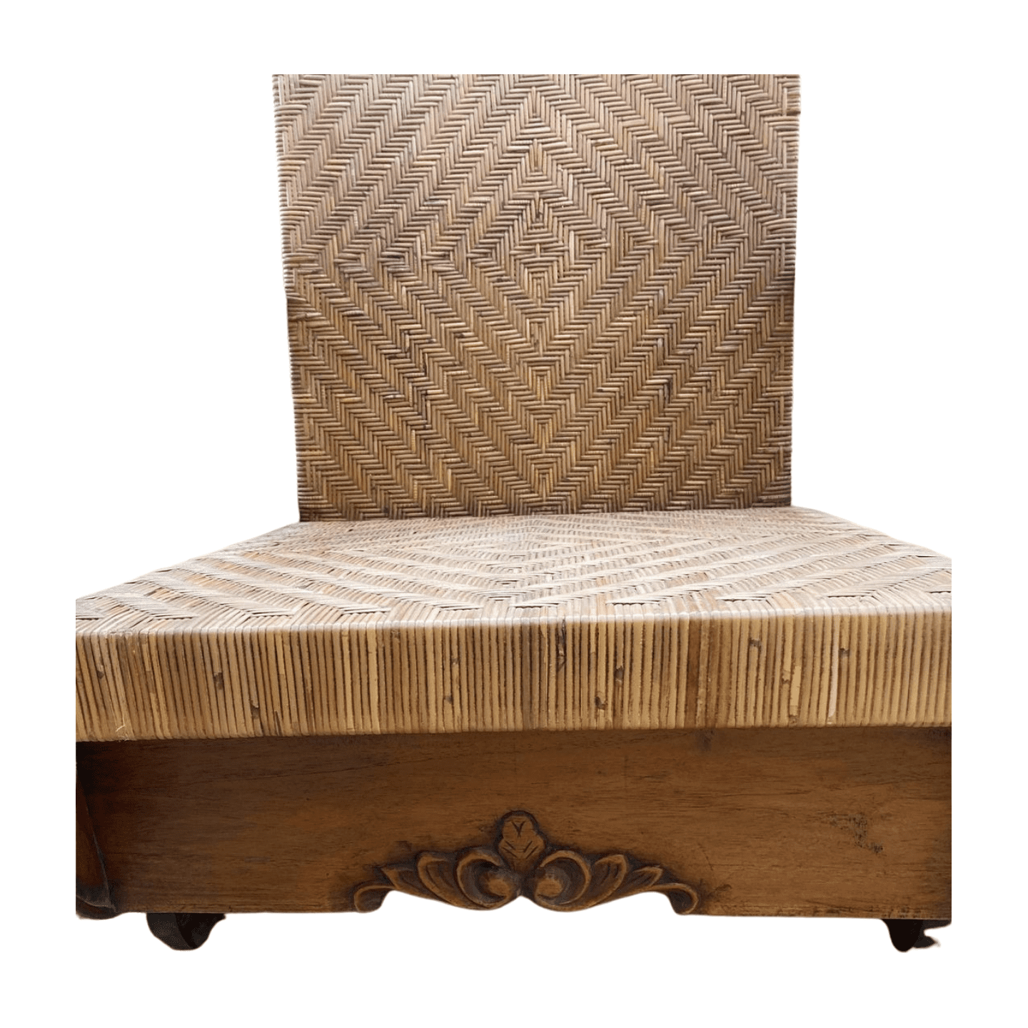 Paire de fauteuils art déco coloniaux en teck et rotin – circa 1940