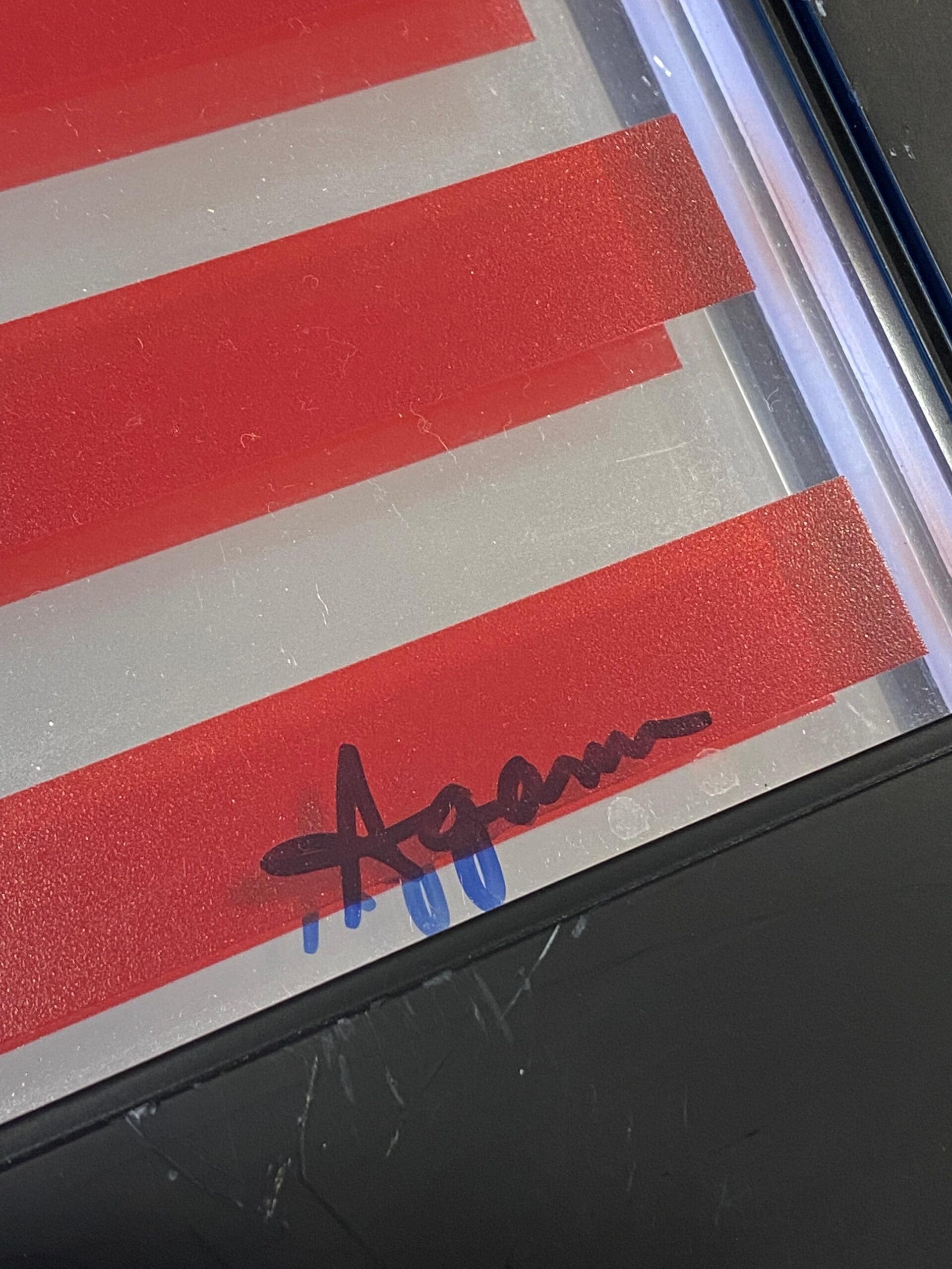 Yaacov Agam — Agamographe « Drapeau américain », sérigraphie sur miroir, épreuve d&rsquo;artiste 22/75 (1976)