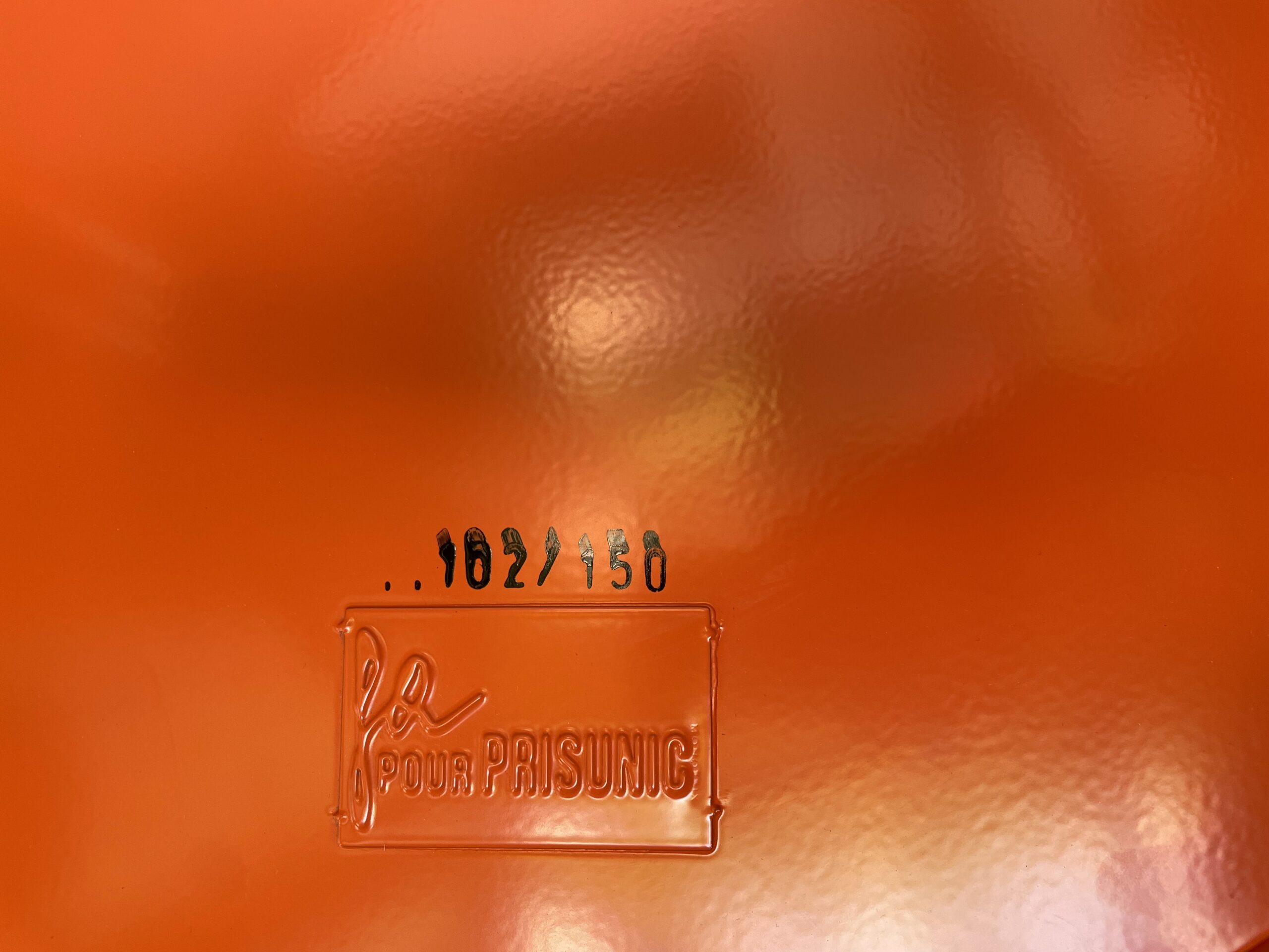 Gae Aulenti — Paire de fauteuils de jardin en acier laqué orange pour Prisunic