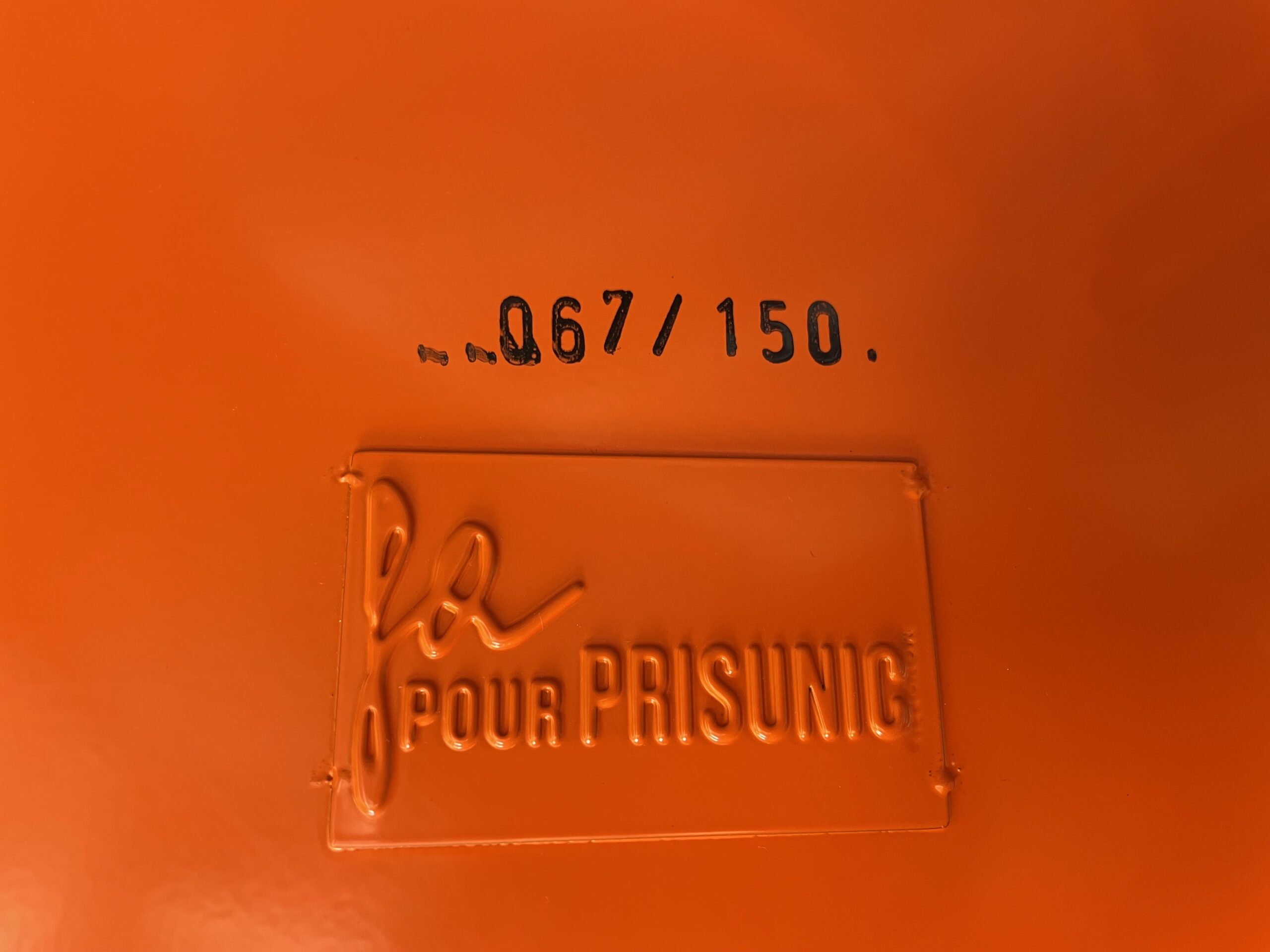 Gae Aulenti — Paire de fauteuils de jardin en acier laqué orange pour Prisunic