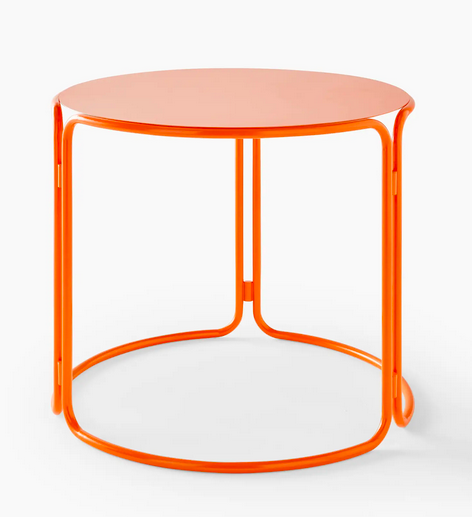 Gae Aulenti — Table de jardin en acier laqué orange pour Prisunic