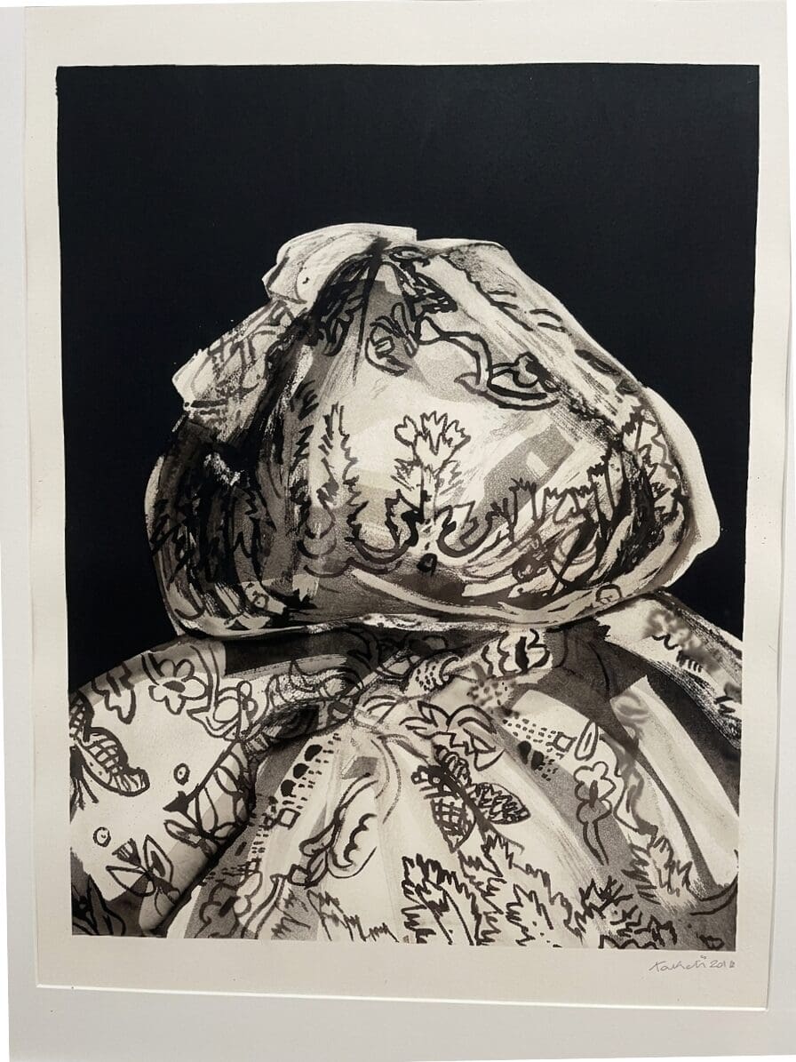 Khaled Takreti – Les Baluchons, encre de Chine sur papier, 2016