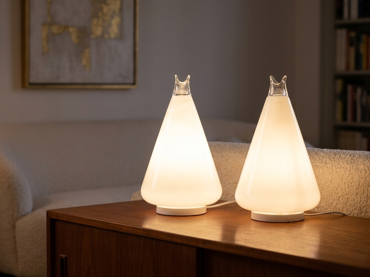 Noti Massari – Paire de lampes Buto en verre de Murano pour Leucos