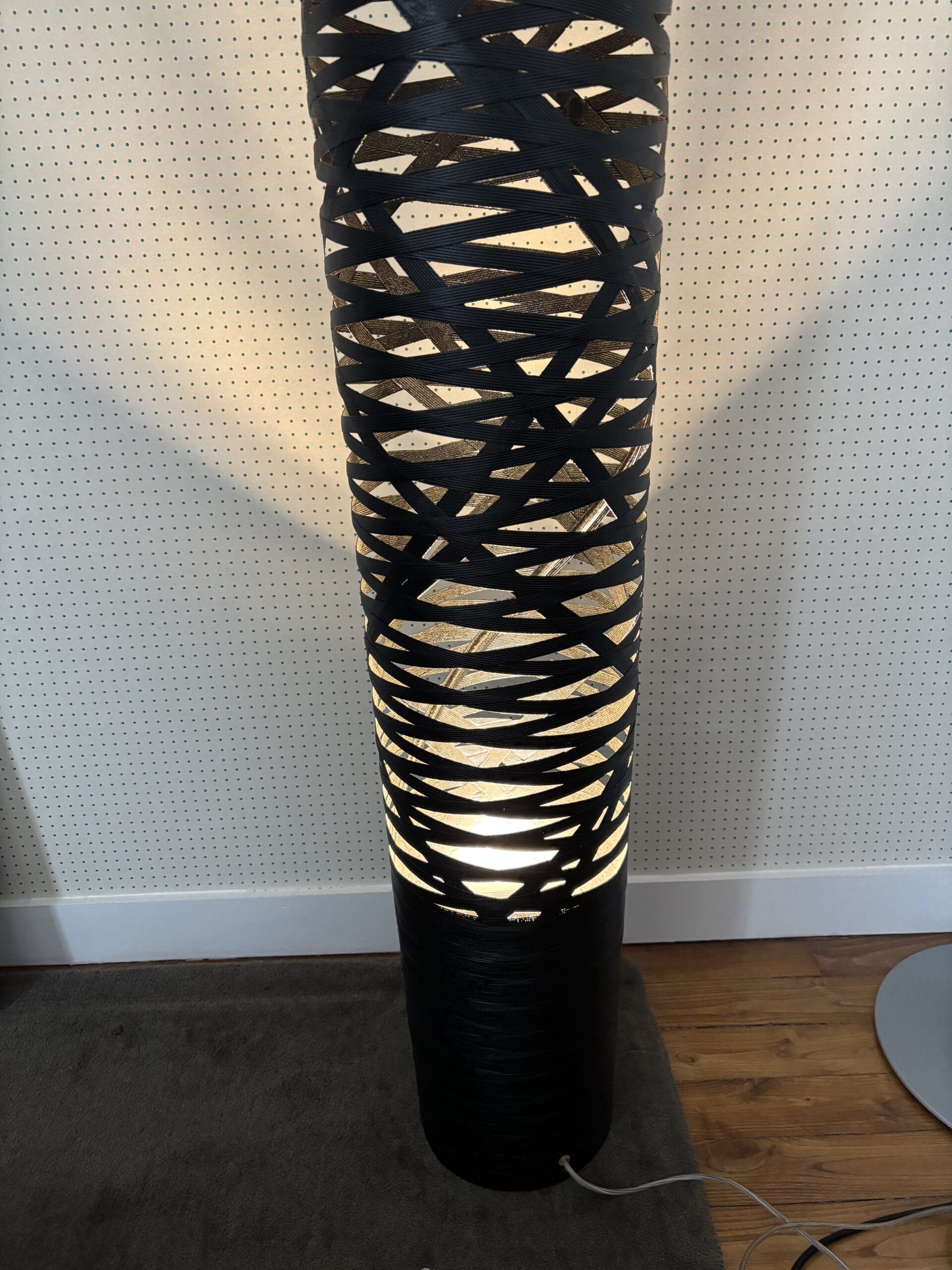 Marc Sadler, lampadaire Tress Foscarini en fibre de verre noir