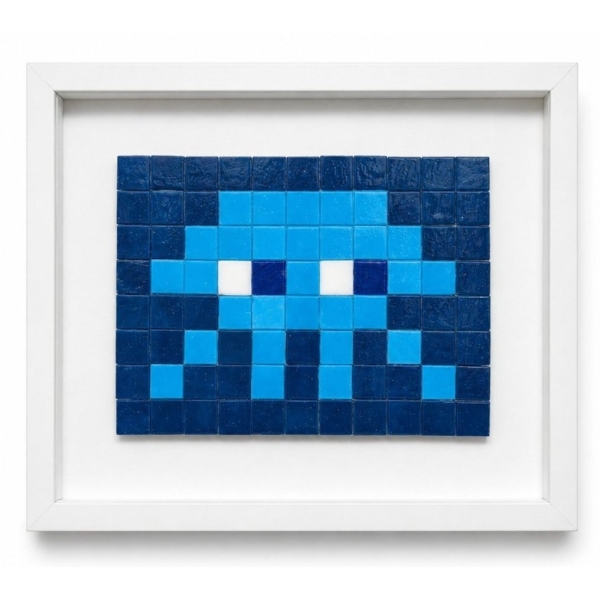 invader, invasion kit 11 blue en mosaïque de verre