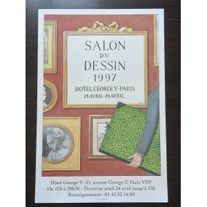 Pierre Le-Tan, affiche originale sur papier du Salon du Dessin, Hôtel George V