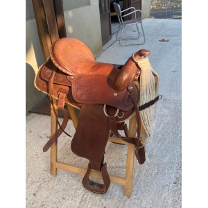 Sella da equitazione western in pelle foderata in montone